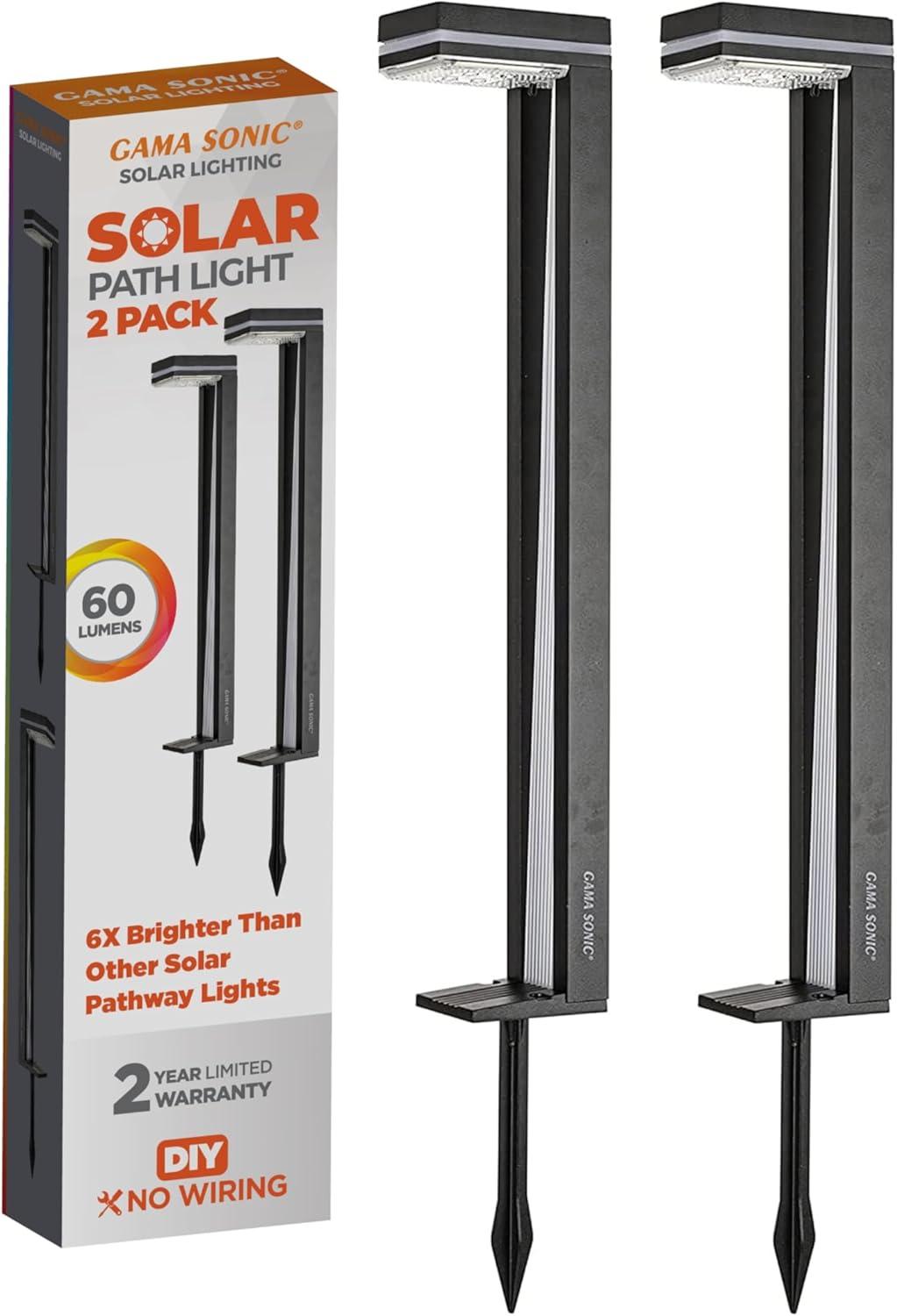 Sentry Modern 60 Lumens Solar Outdoor LED Landscape Pathway Light - 2 Pack