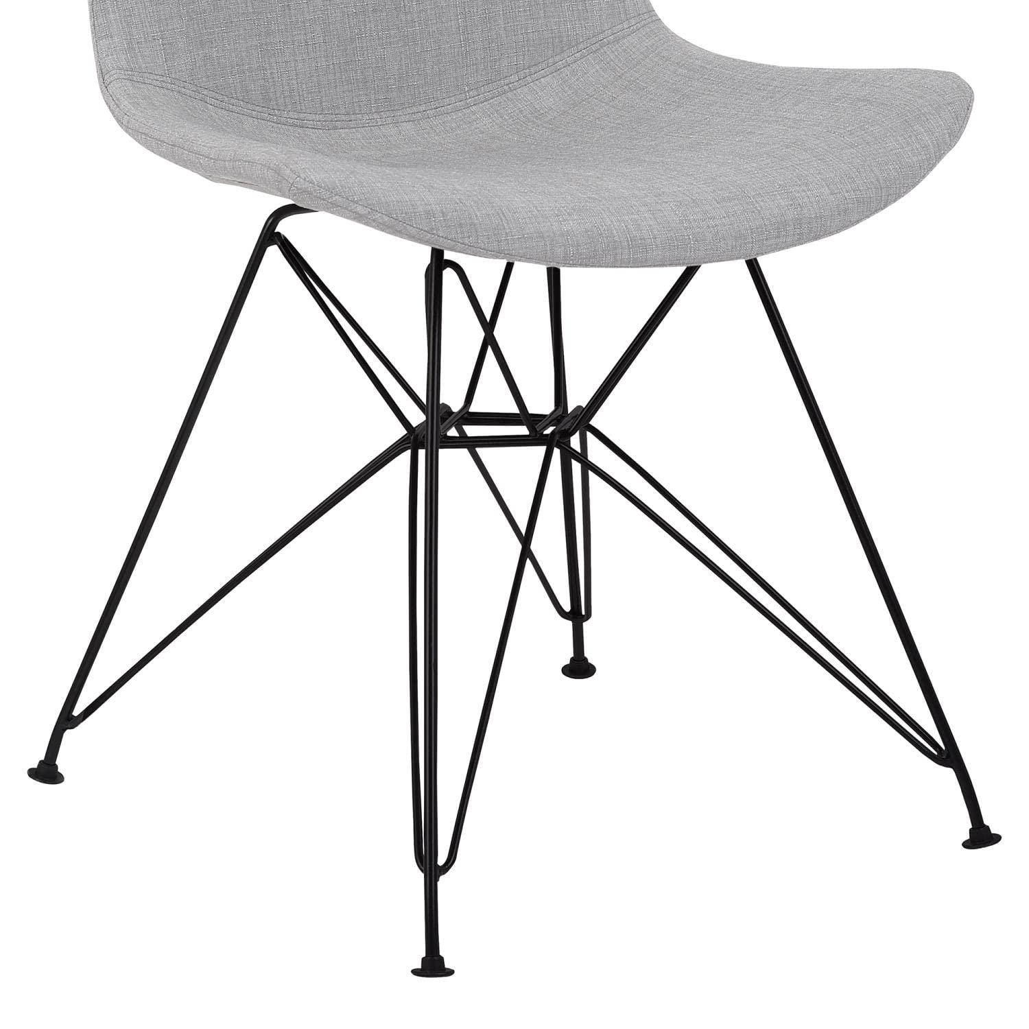 Armen Living Palmetto Modern Metal Dining Side Chair in Black