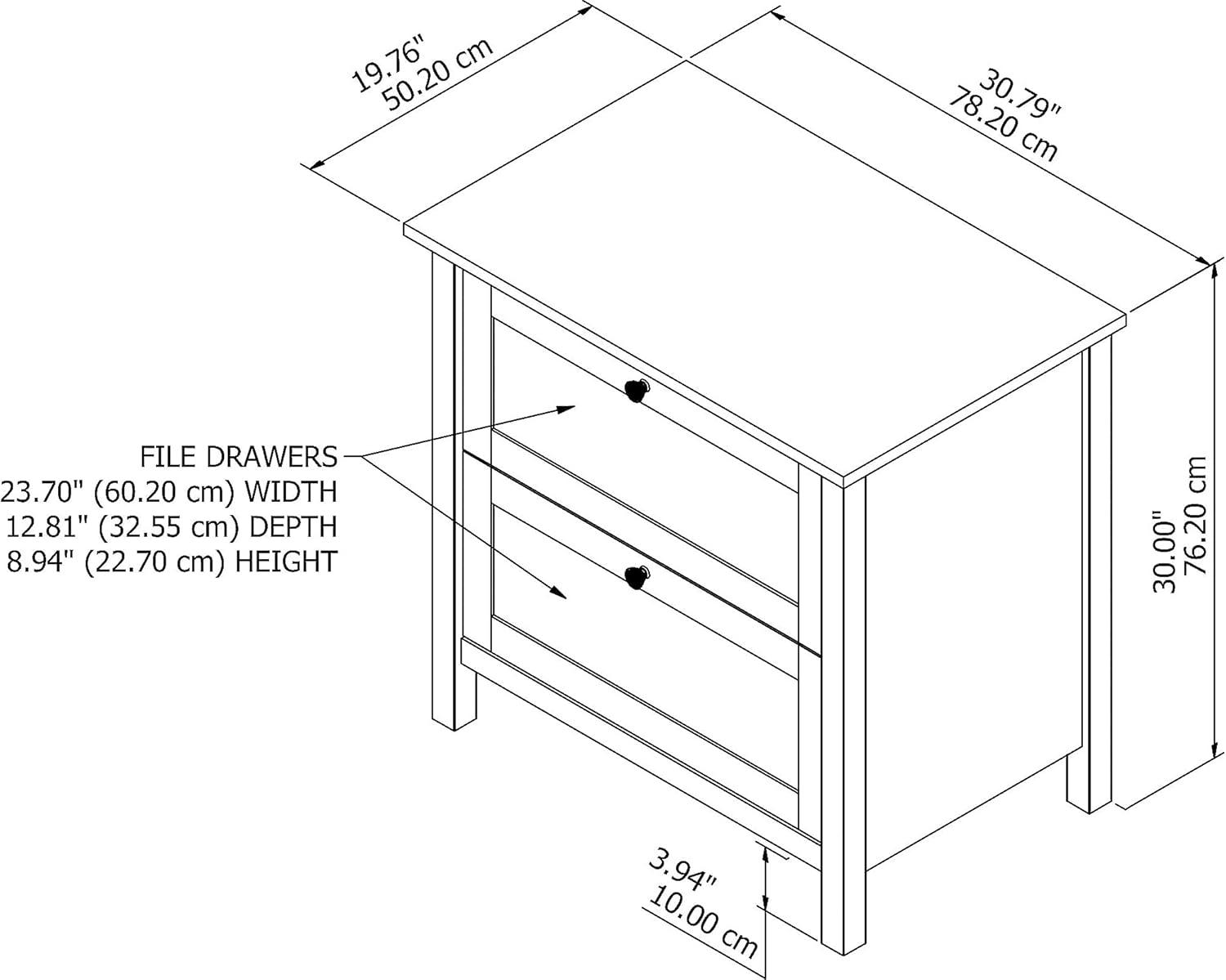 Mayfield 2 Drawer Shiplap Gray and White Lateral File Cabinet