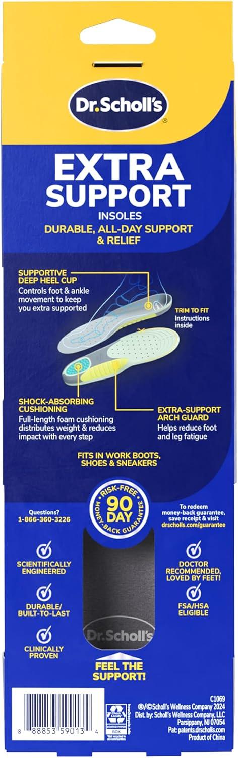 Dr. Scholl's Extra Support Trim to Fit Inserts Insoles for Women - Size 6-11 - 1 pair