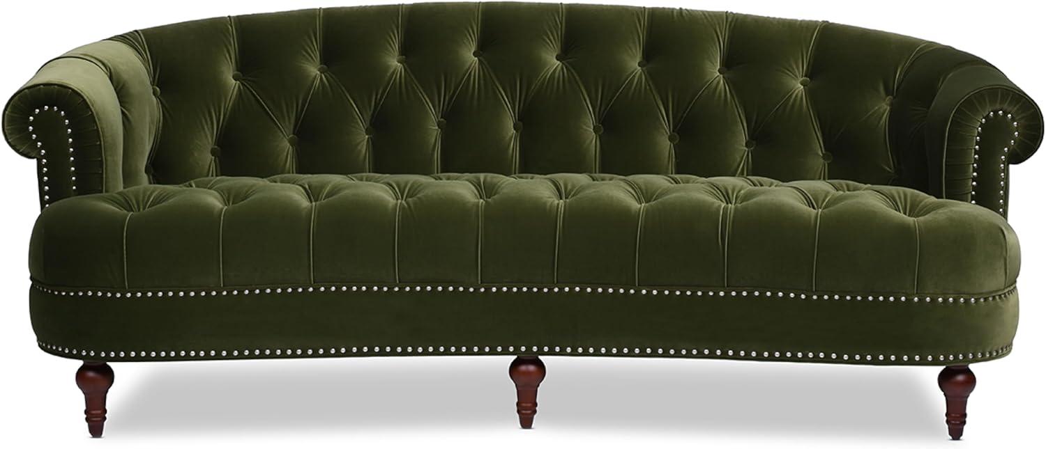 Jennifer Taylor Home La Rosa 84" Victorian Chesterfield Living Room Tufted Sofa Couch, Olive Green
