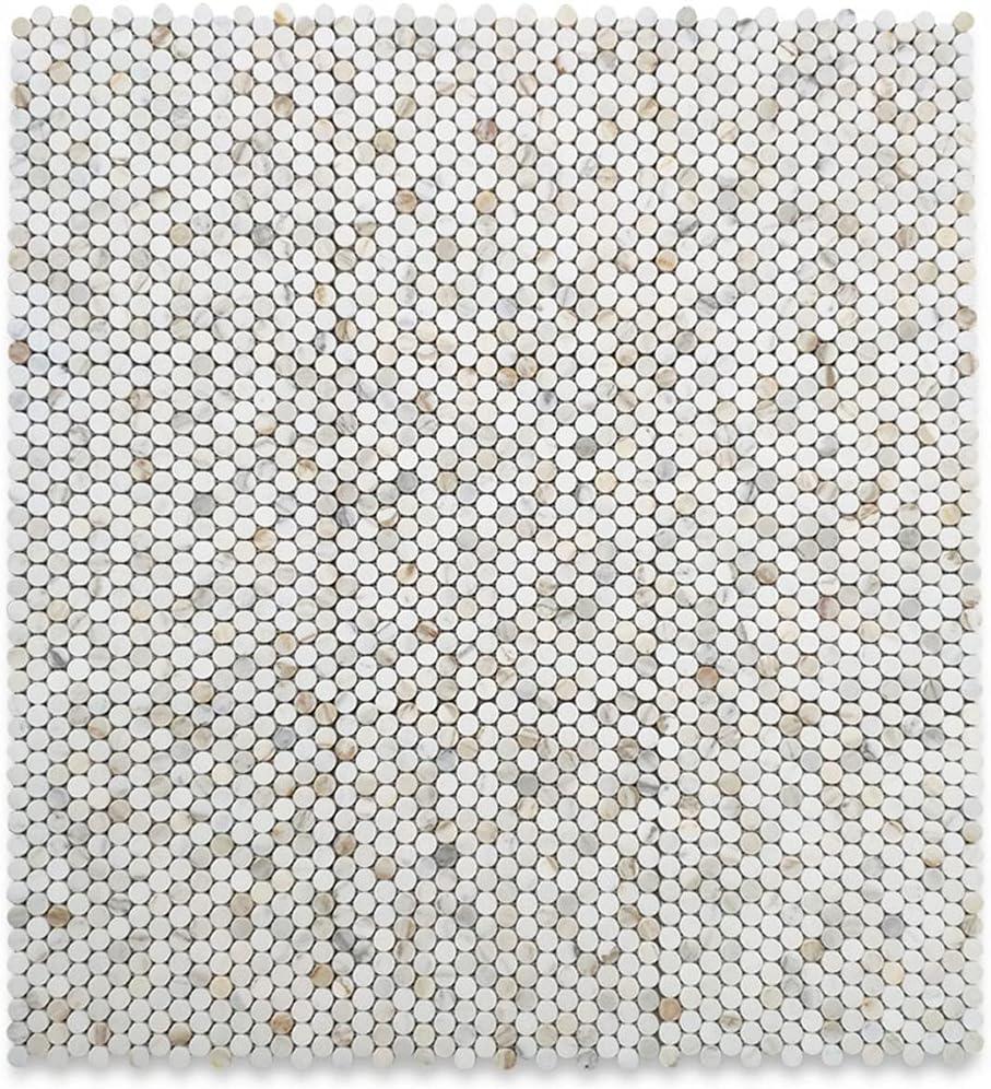 Calacatta Gold Circular Marble Mosaic Tile for Bathroom and Kitchen