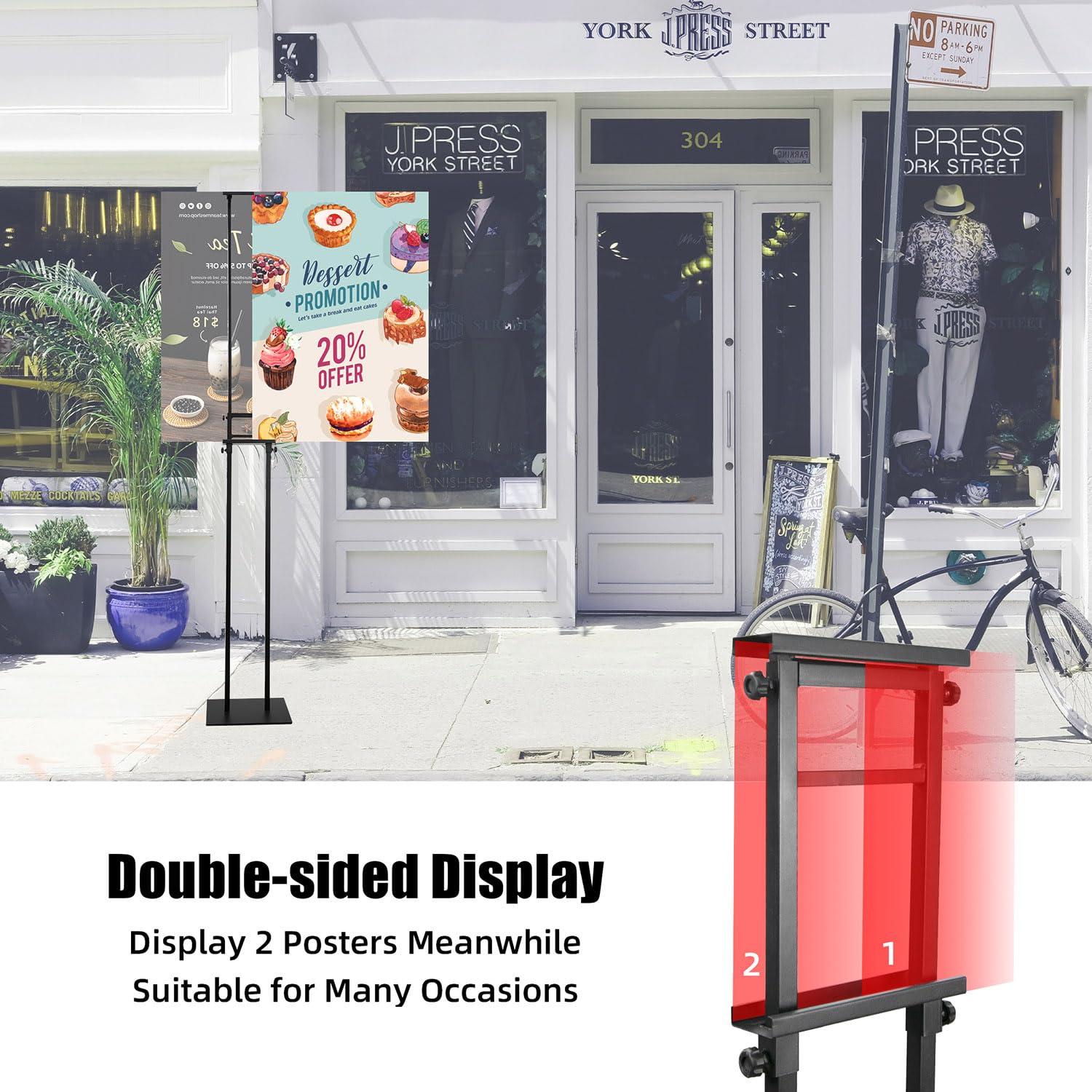 Poster Board Stand for Display, Heavy Duty Floor Sign Holder for Foam Board, Double Sided Display for Business Advertising (2Pack)