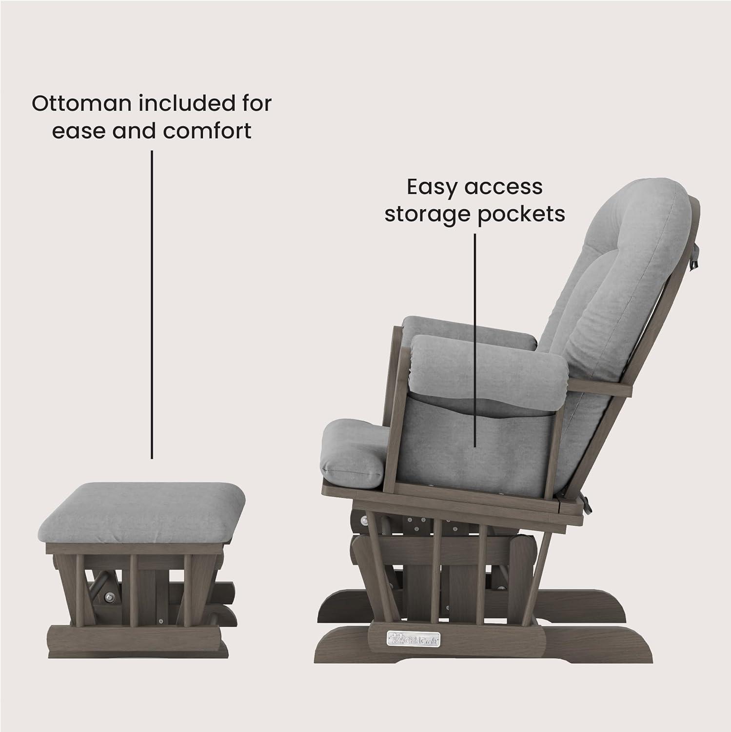 Child Craft Cozy Glider Rocker and Ottoman