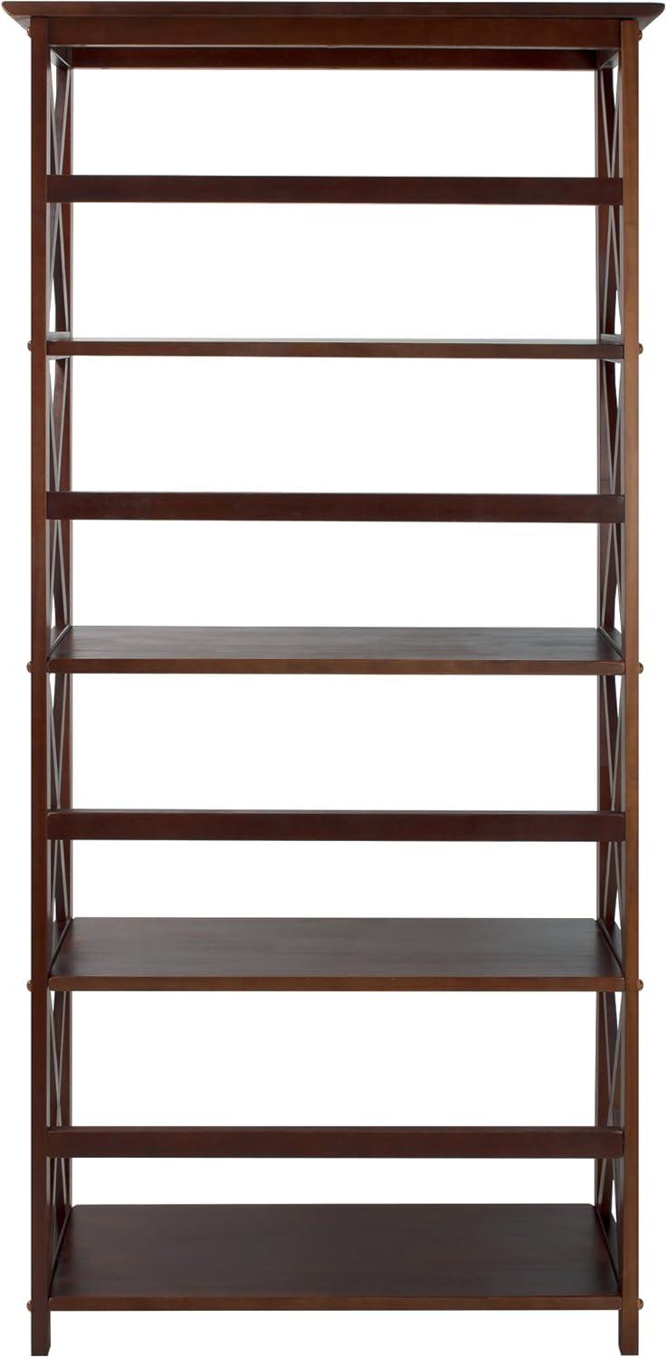 Montego Dark Walnut 5-Shelf Wood Bookcase