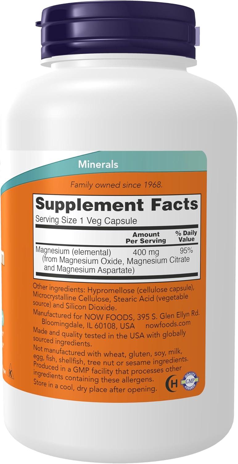 Magnesium Caps by Now Foods  -  180 Capsule