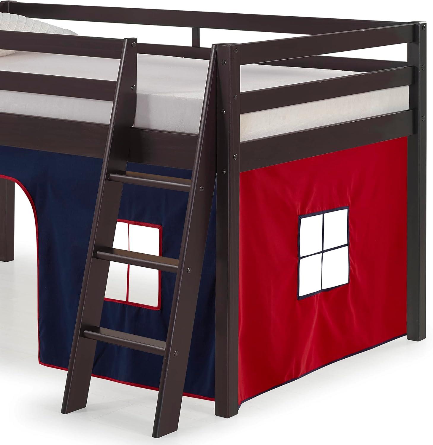 Alaterre Roxy Junior Loft - Espresso with Blue and Red Bottom Tent