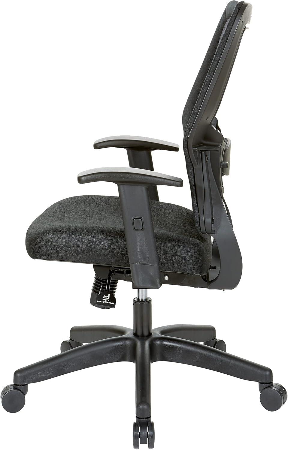 Space Seating 24/7 Intense Use Office Chair Breathable Air Grid in Black Fabric