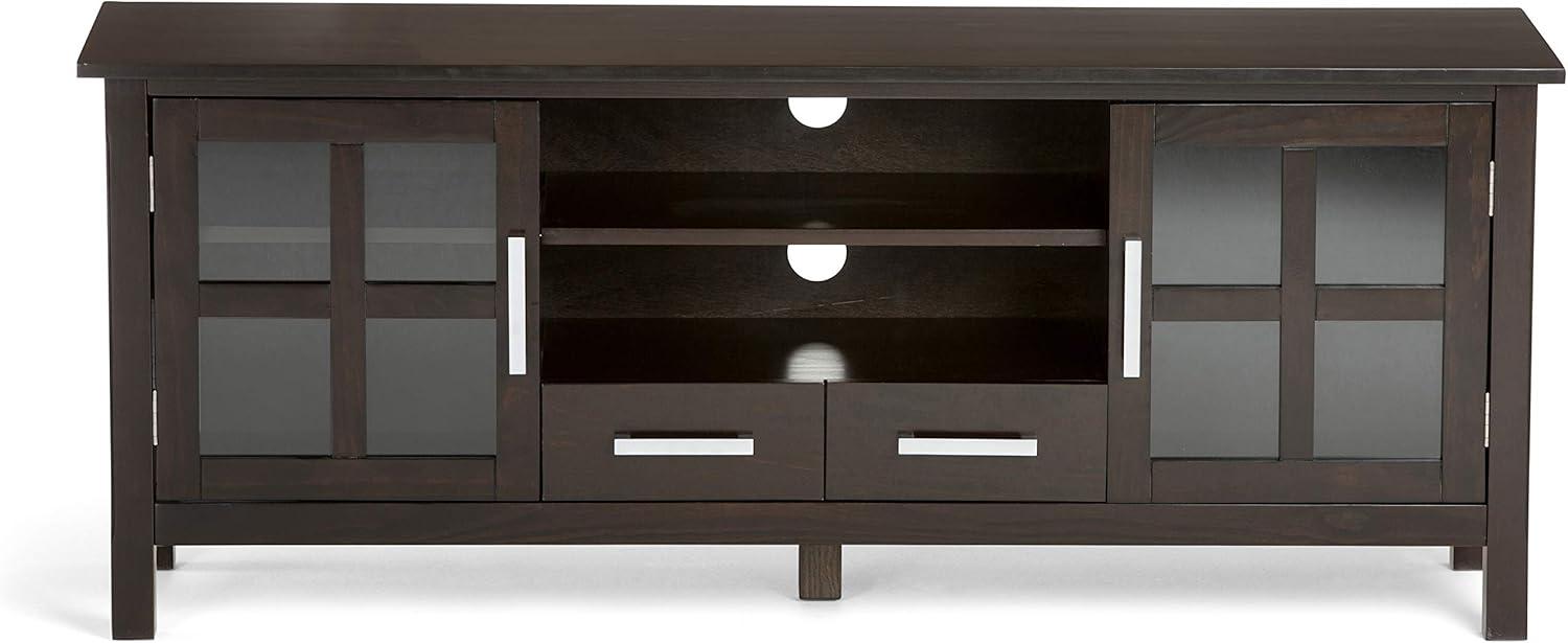 Hickory Brown 60" Solid Wood TV Media Console with Cabinets