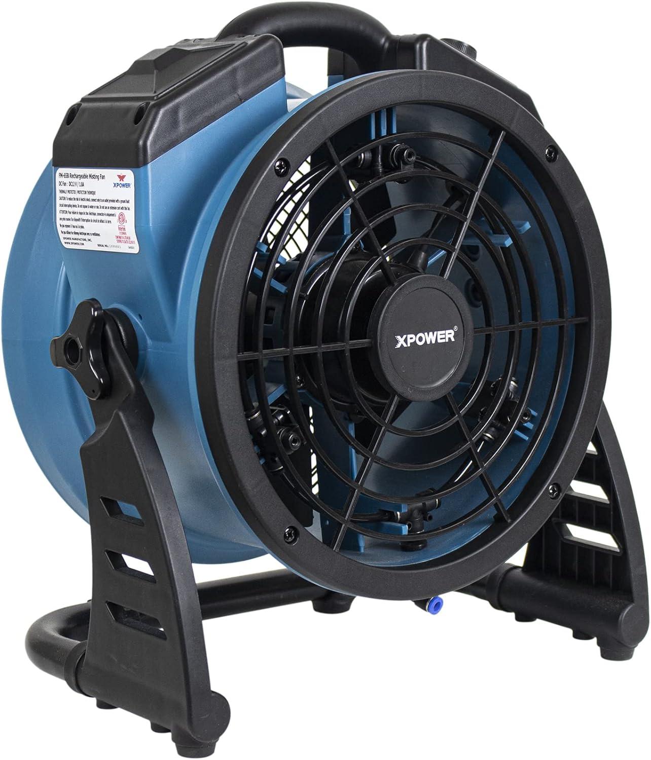 Xpower FM-65B 3-Speed Rechargeable 900 CFM Outdoor Misting Fan