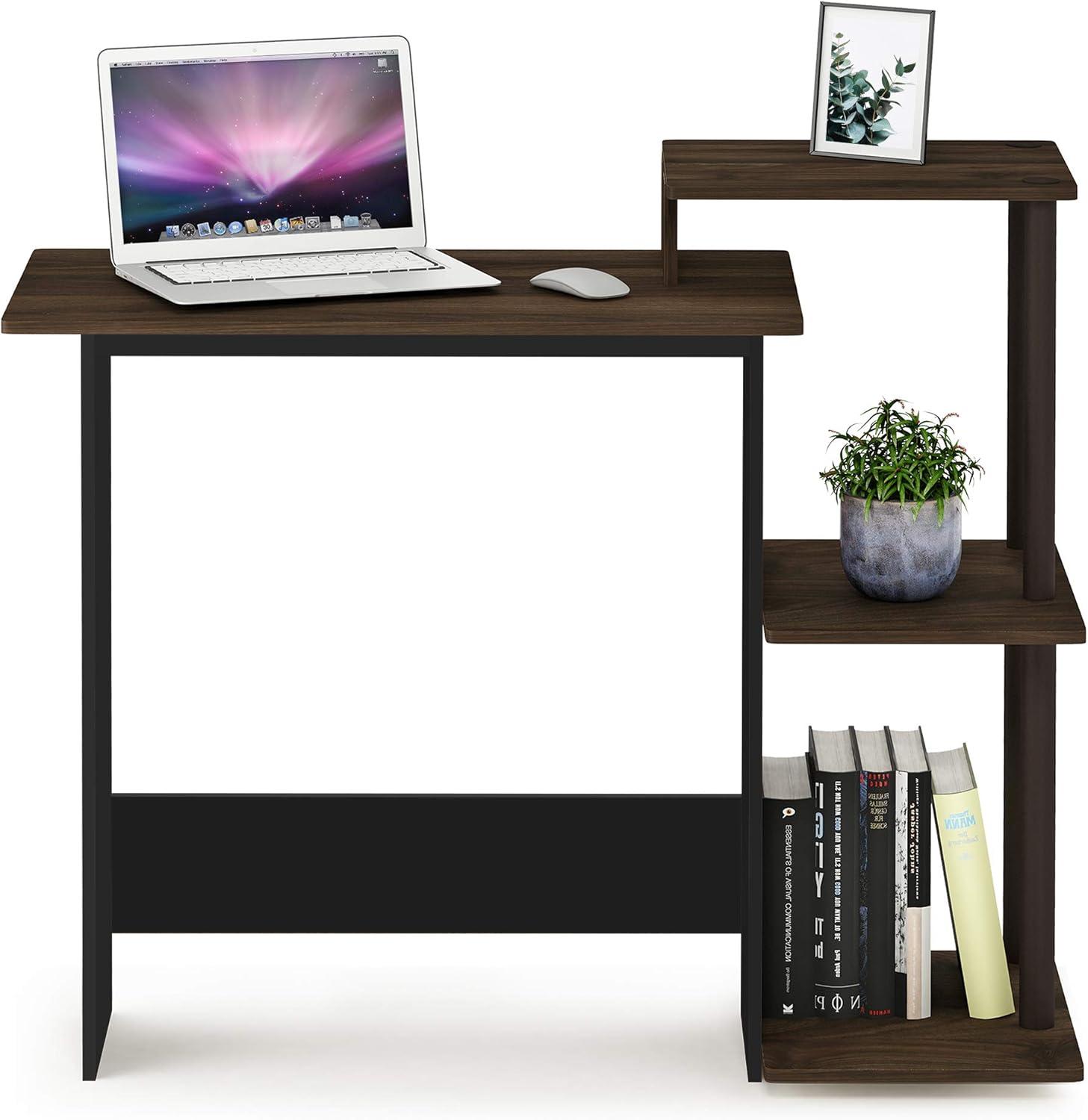 Furinno Efficient Home Laptop Notebook Computer Desk, Columbia Walnut/Brown, 11192CWN/BR