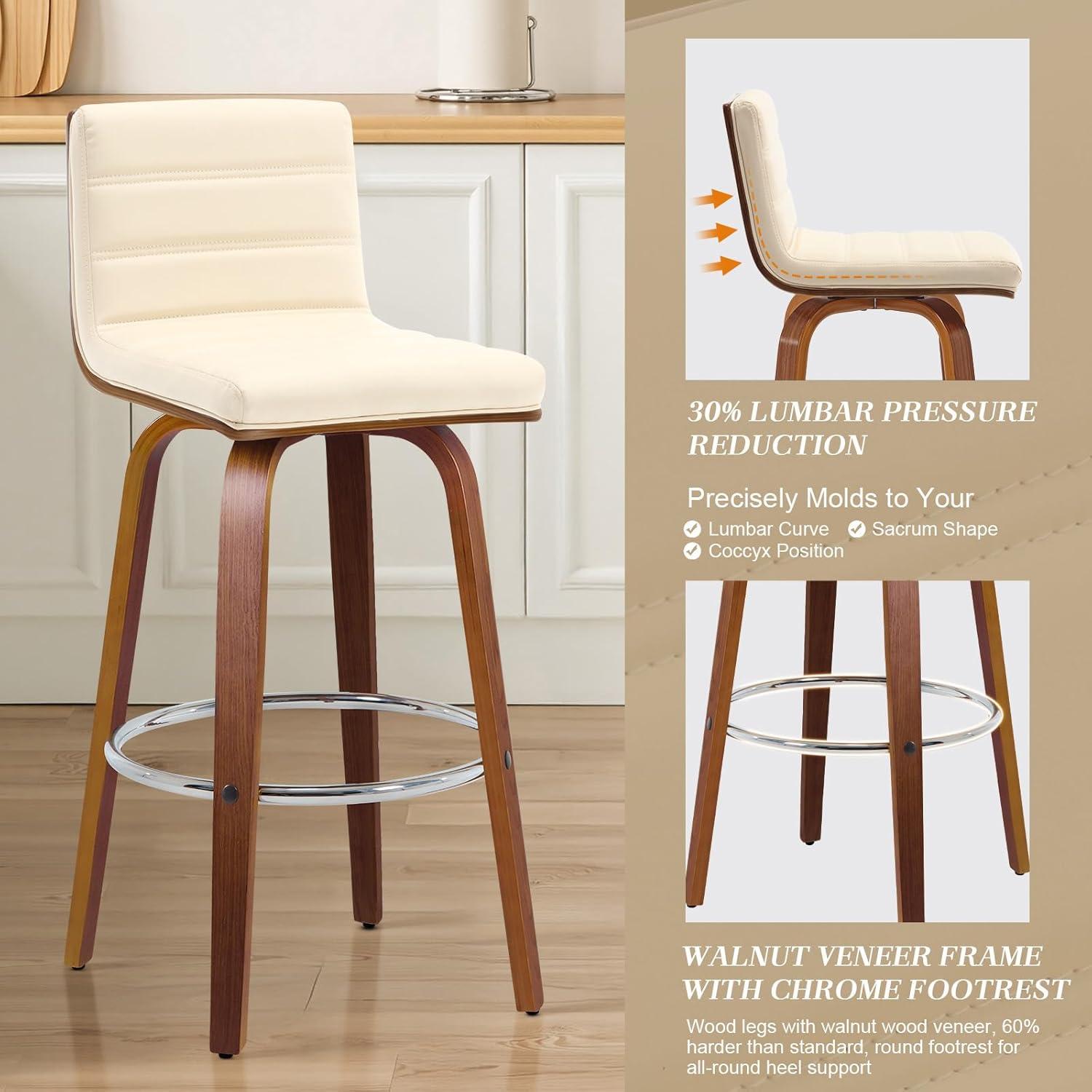 Corrigan Studio® Upholstered Swivel Stool (Set of 2)