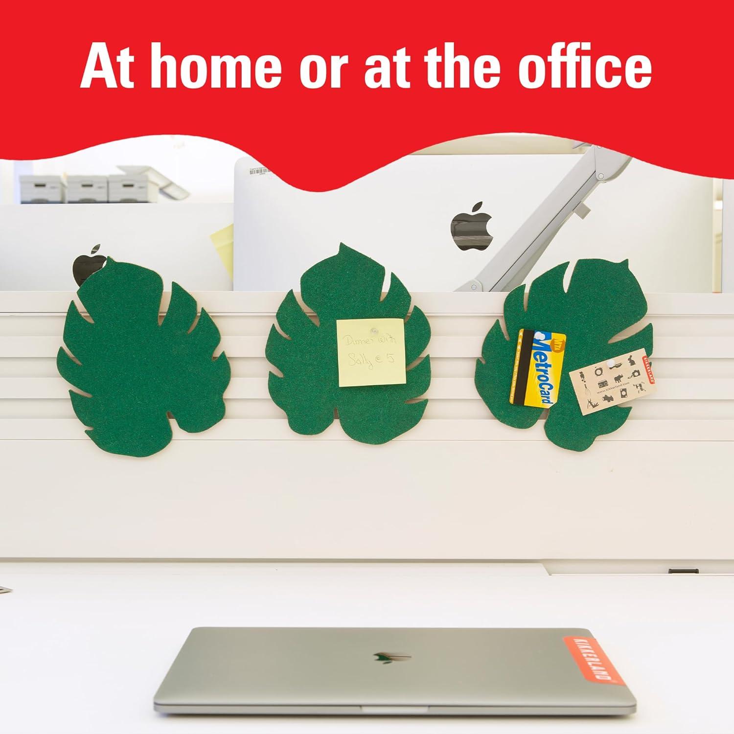 Green Monstera Leaf Cork Bulletin Boards, Set of 3