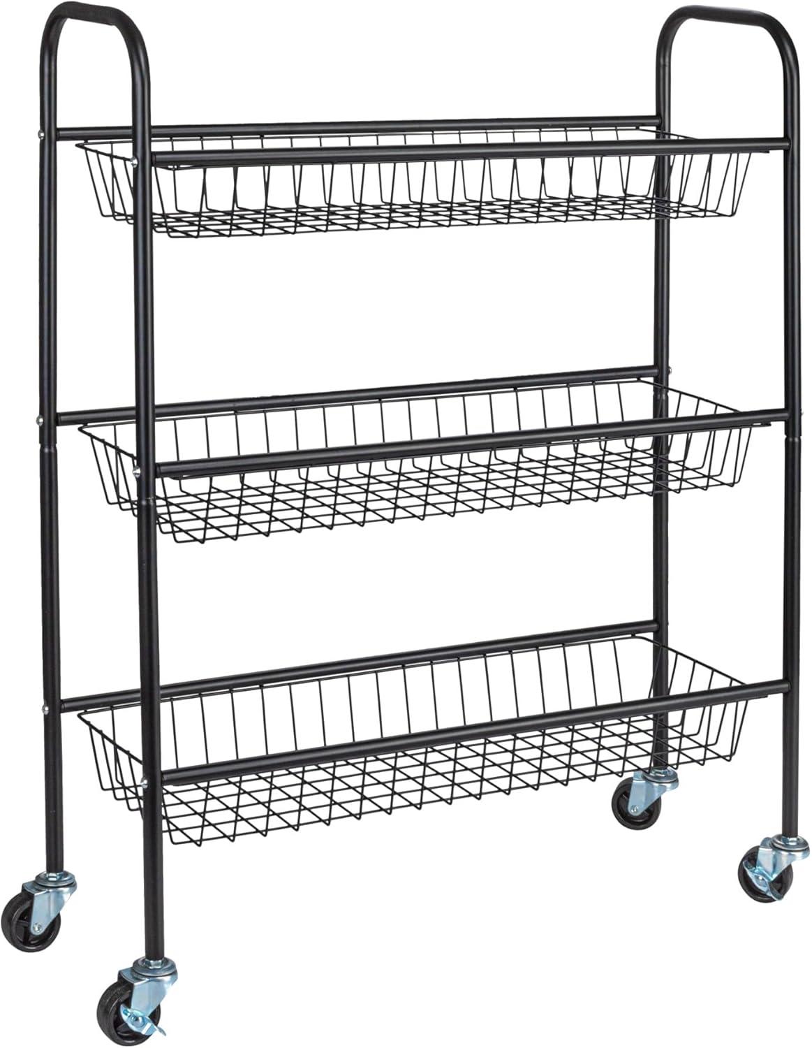 Metal Free Standing Laundry Cart with Wheels