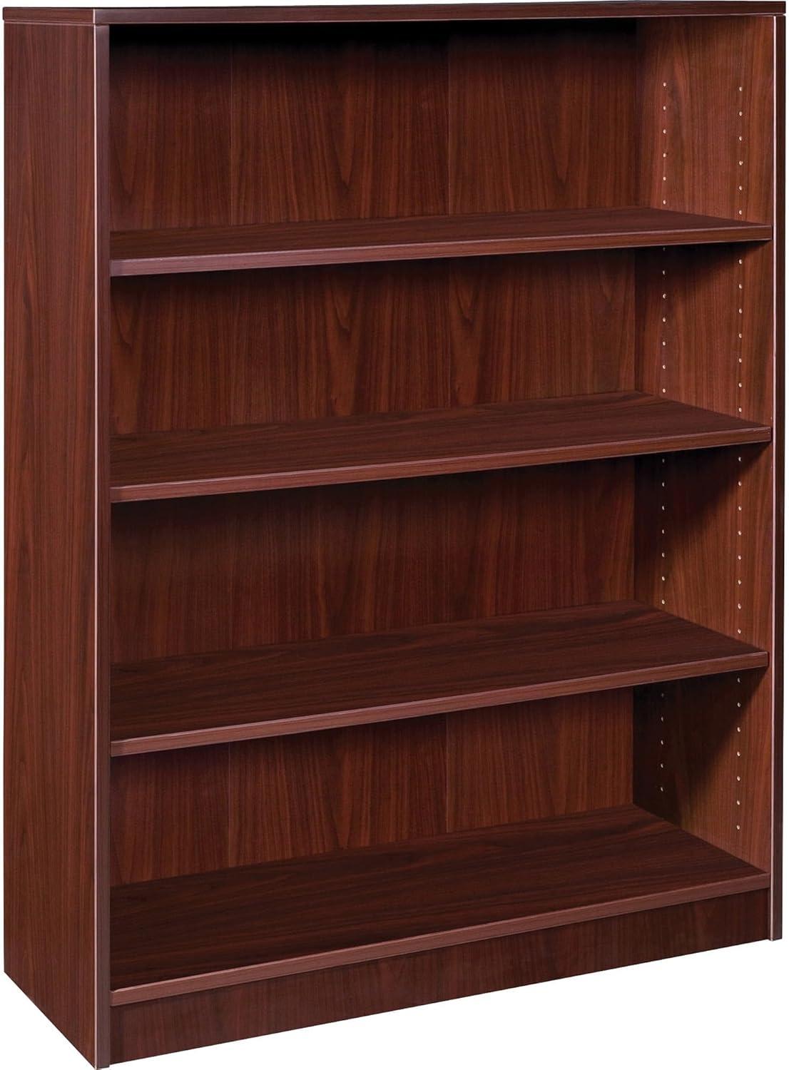 Lorell® Essentials 48"H 4-Shelf Bookcase, Mahogany