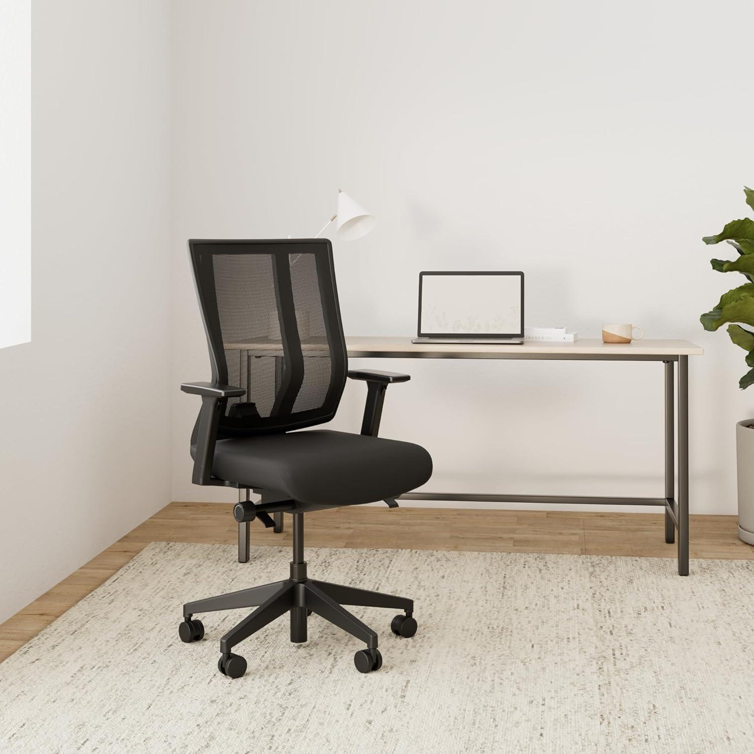 Vari Task Chair- Varidesk Comfortable Ergonomic Office Chair with Mesh, Armrests and Rolling Casters - Easy Assembly, 300lb Capacity - Lumbar and Back Support - Home Office Chair- Black