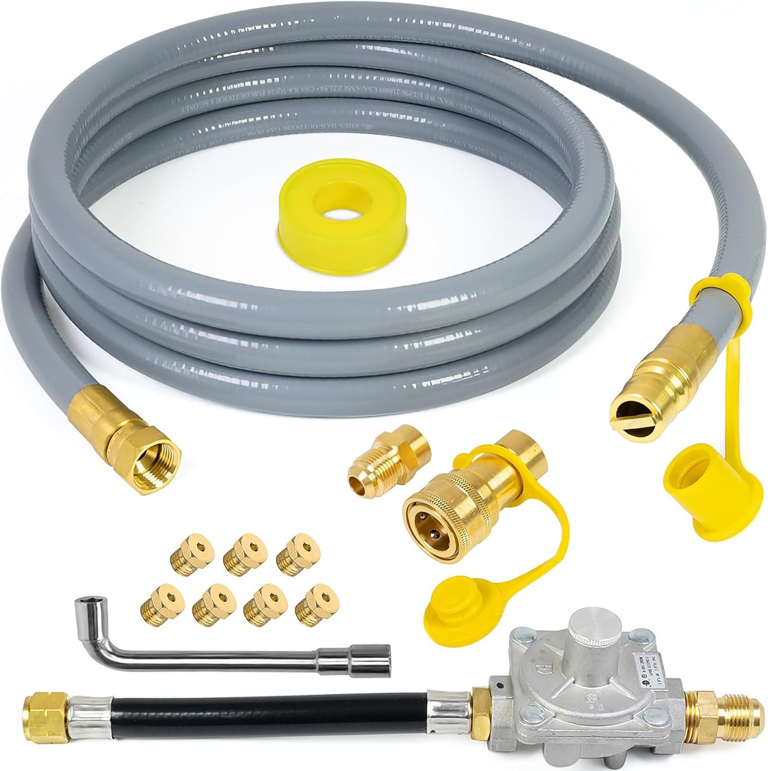 Gray and Brass Propane to Natural Gas Conversion Kit with Regulator