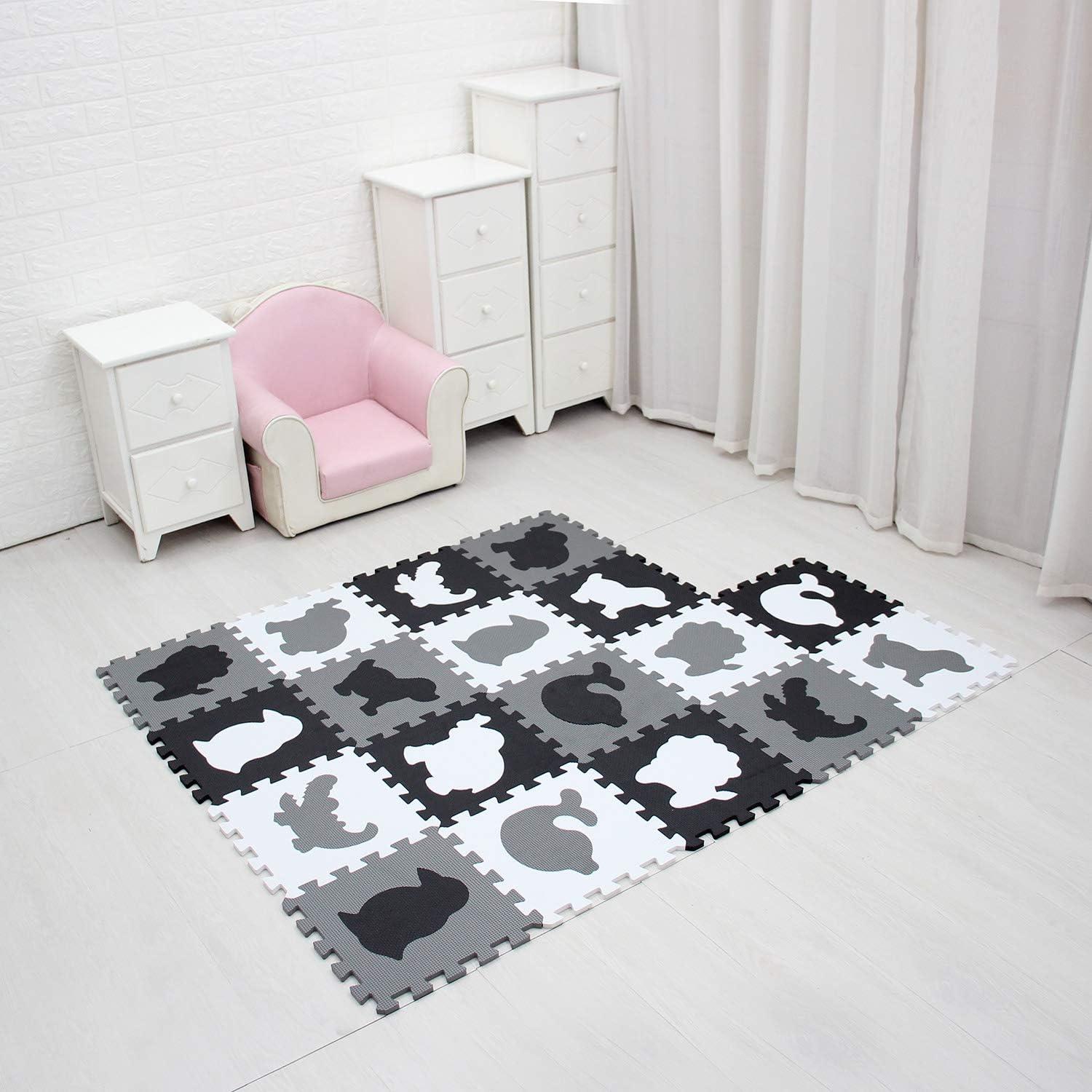 XMTMMD Soft Non-Toxic Foam Baby Play Mat | Toddler Playmat | EVA Foam Interlocking Tiles for Gym, Nursery, Playroom | 18 Squares Foam Floor Mats for Kids & Babies | Colorful Jigsaw Puzzle Play Mat