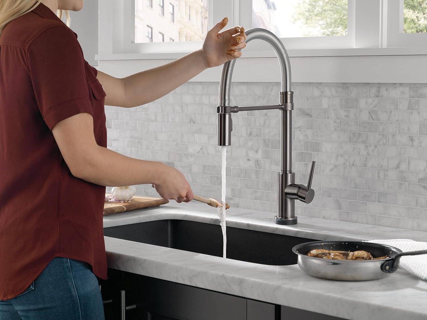Trinsic Pro Pull Down Touch Single Handle Kitchen Faucet with Accessories
