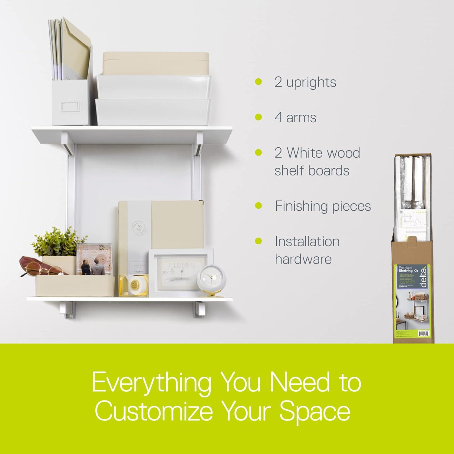 delta 24" W Wood 2-Tier Adjustable Premium Wall Shelves