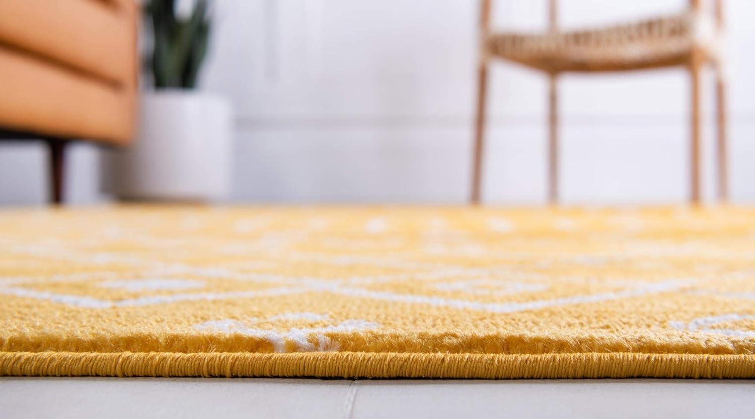 Unique Loom 2' 2 x 3' 1 Rectangle Moroccan Trellis Yellow Area Rug
