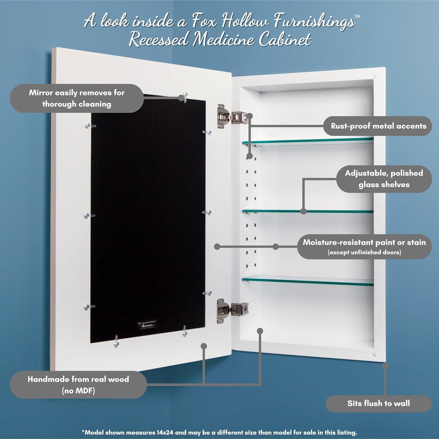 Recessed Mirrored Medicine Cabinet by Fox Hollow Furnishings
