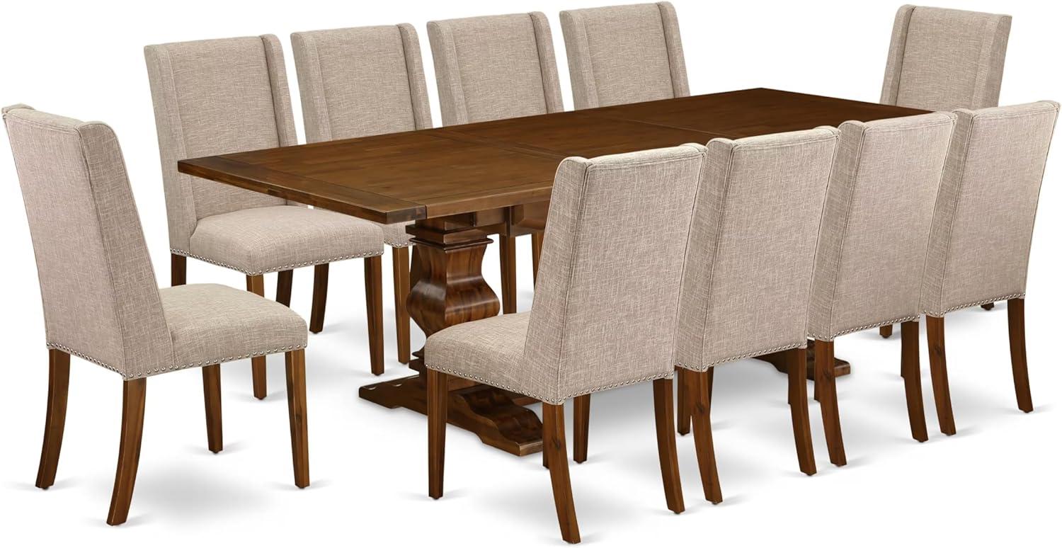 Lassale Removable Leaf Acacia Solid Wood Dining Set