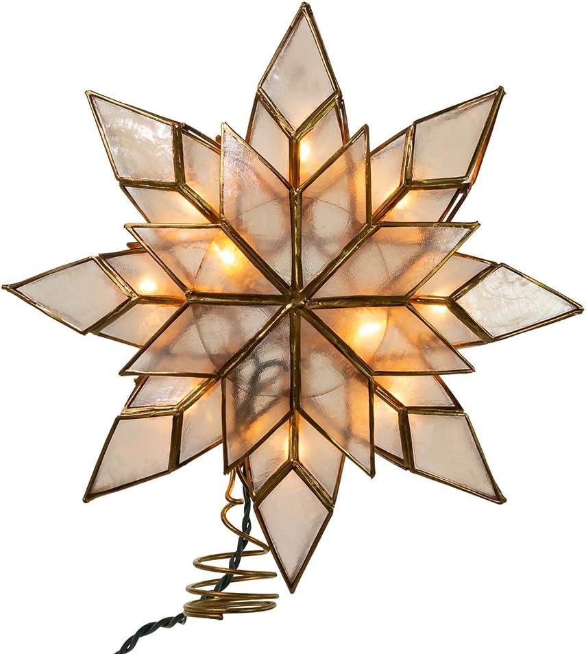 Kurt Adler 10-Light Capiz Clear Star Treetop