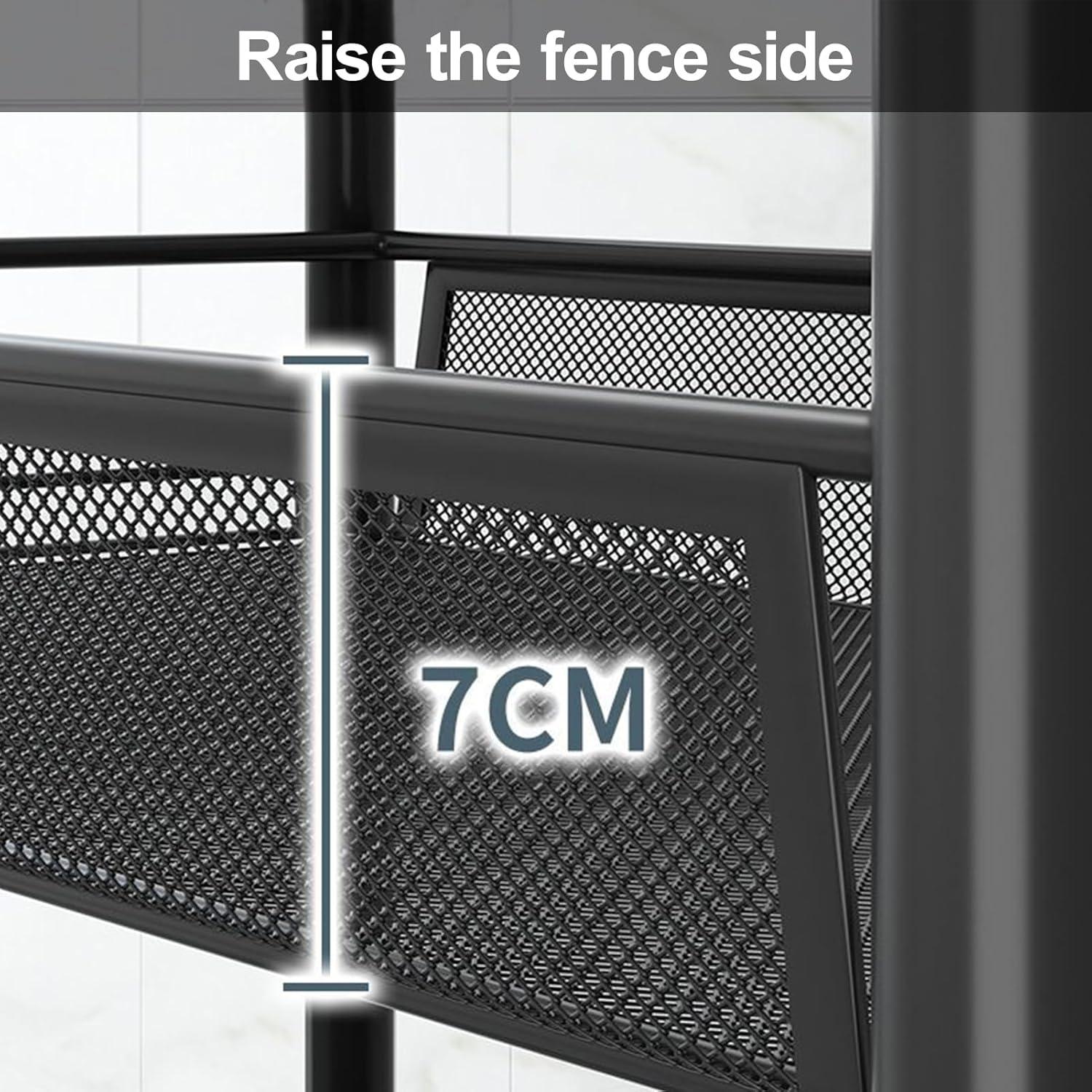 17 Stories Fruit Vegetable Storage Basket,5 Tier Stackable Metal Mesh Storage Basket with 360 Degree Wheels