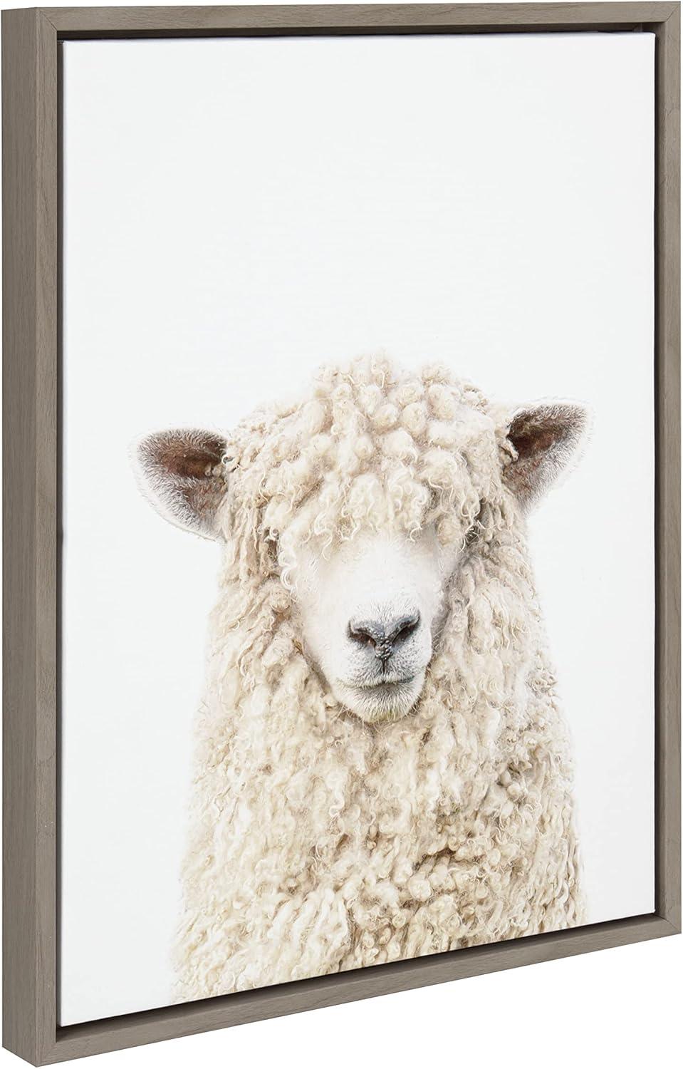 18" x 24" Sylvie Sheep Bangs Portrait Framed Canvas by Amy Peterson - Kate & Laurel All Things Decor