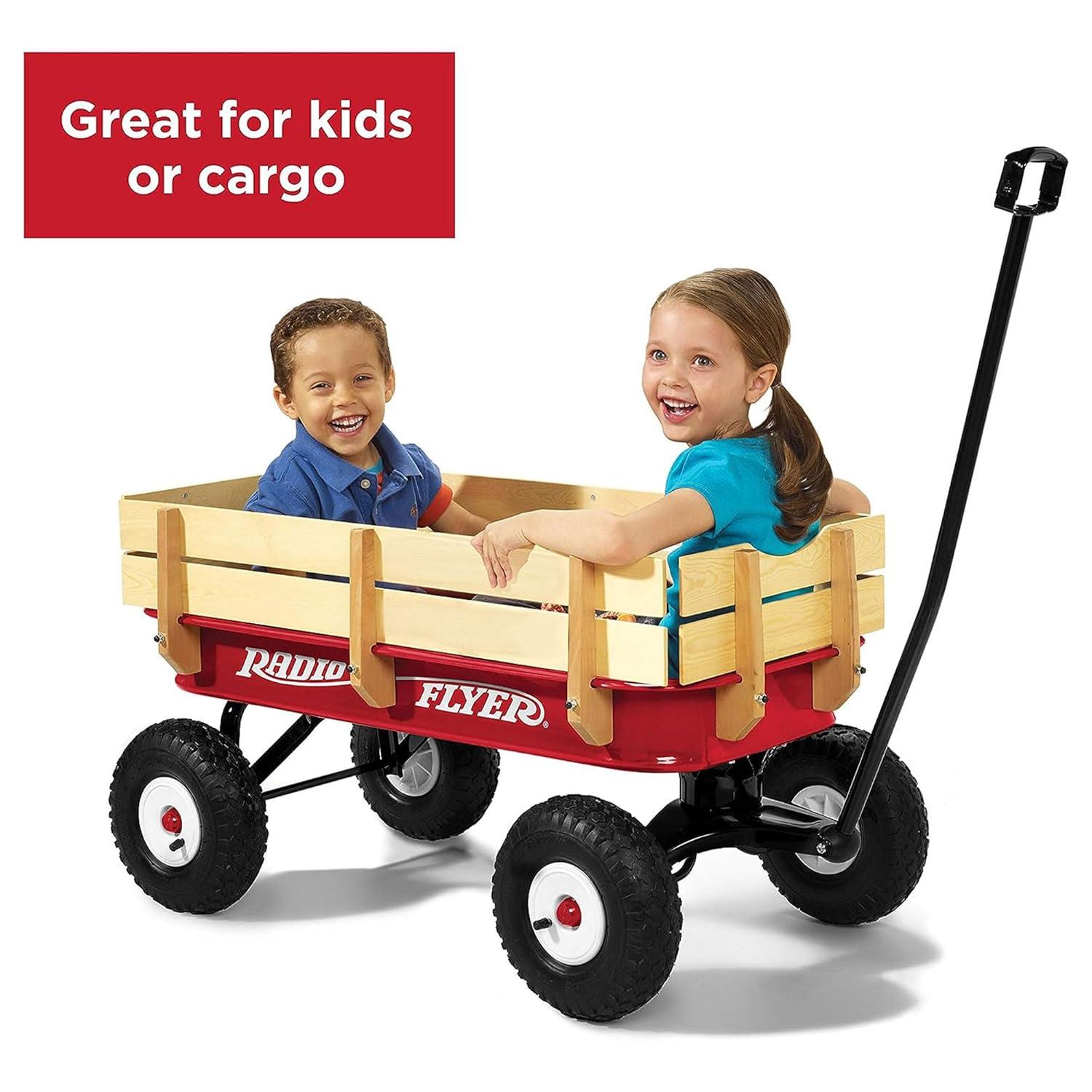Full-Size All-Terrain Steel and Wood Pull Food & Drink Server