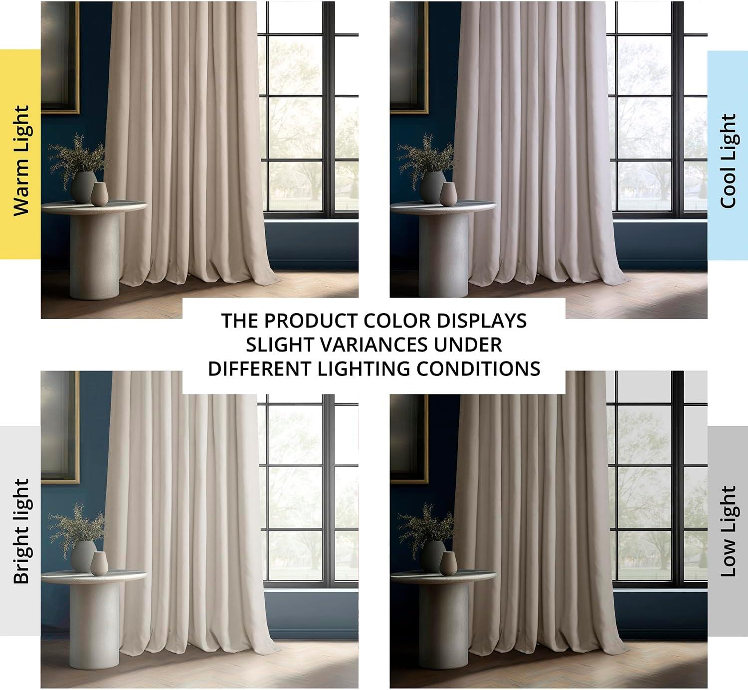 HPD Half Price Drapes Birch Faux Linen Room Darkening Curtains for Bedroom & Living Room Curtains (1 Panel), Door & Window Curtains 84 inches long, Rod Pocket Curtains & drapes, 50W X 84L