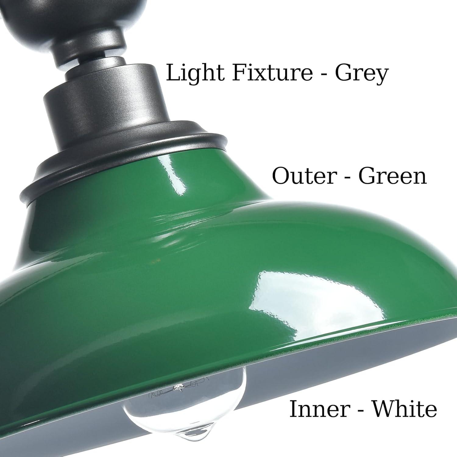 Modern Green Semi Flush Mount Light Barn Style Ceiling Light Fixture