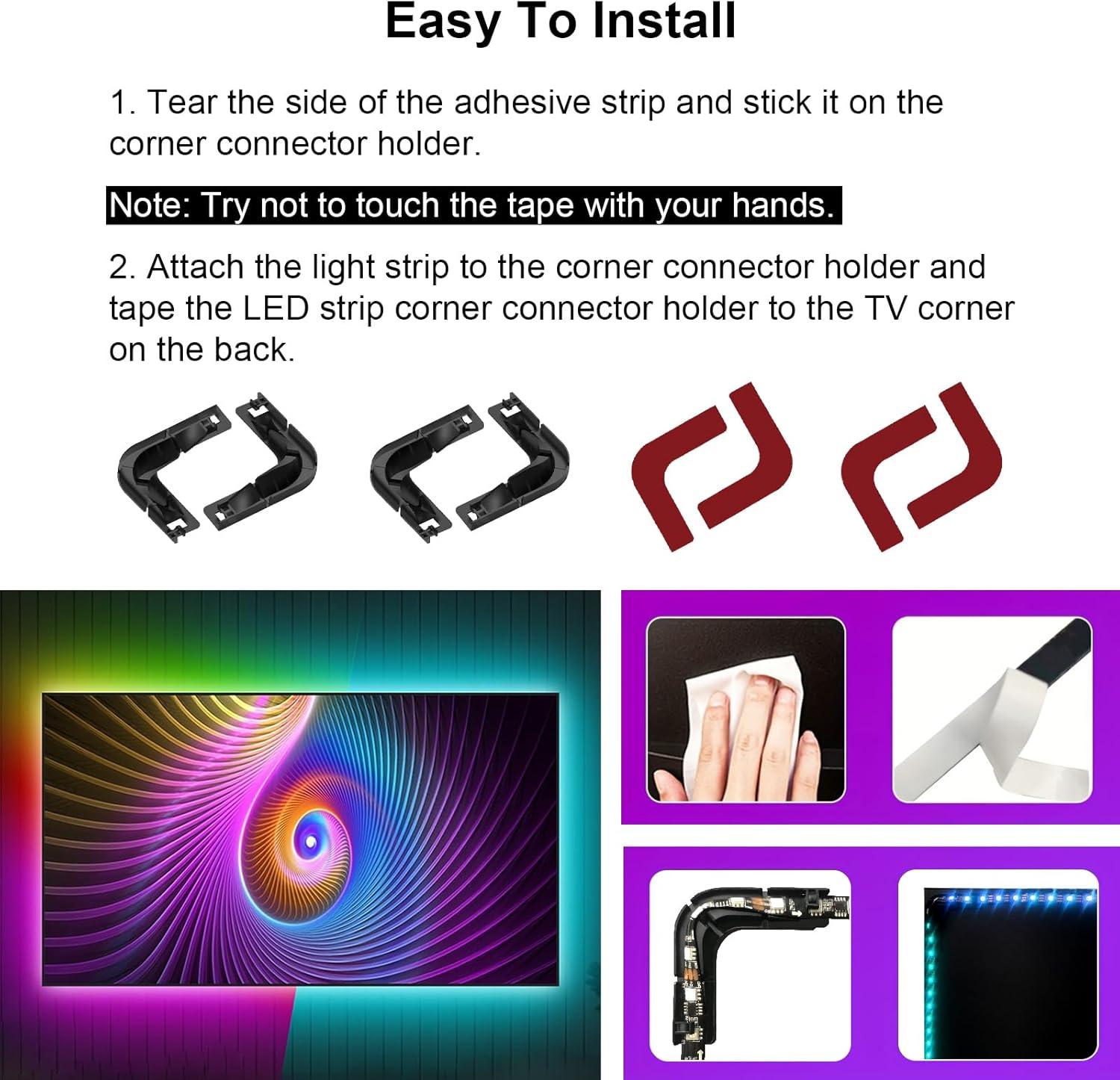 BOXPUT LED Light Strip Corner Connection Holder Replacement LED Light Strip Connectors LED Strip Mounting Clips Gapless Connectors for 8mm-12mm LED Strip Lights CH1