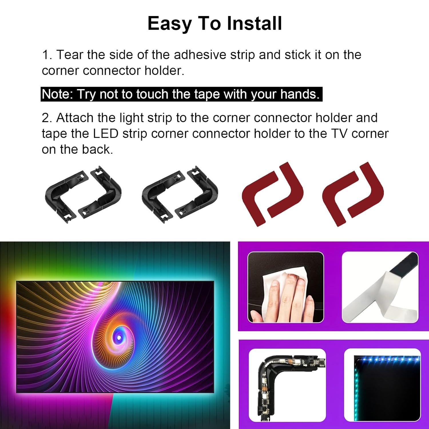 BOXPUT LED Light Strip Corner Connection Holder Replacement LED Light Strip Connectors LED Strip Mounting Clips Gapless Connectors for 8mm-12mm LED Strip Lights CH1