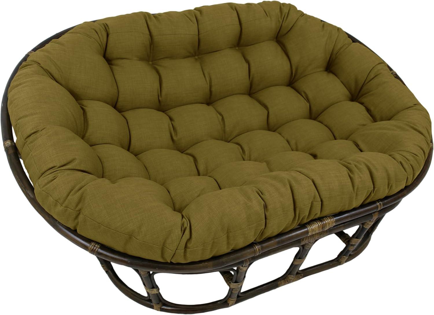 Blazing Needles 65-inch by 48-inch Solid Outdoor Spun Polyester Double Papasan Cushion