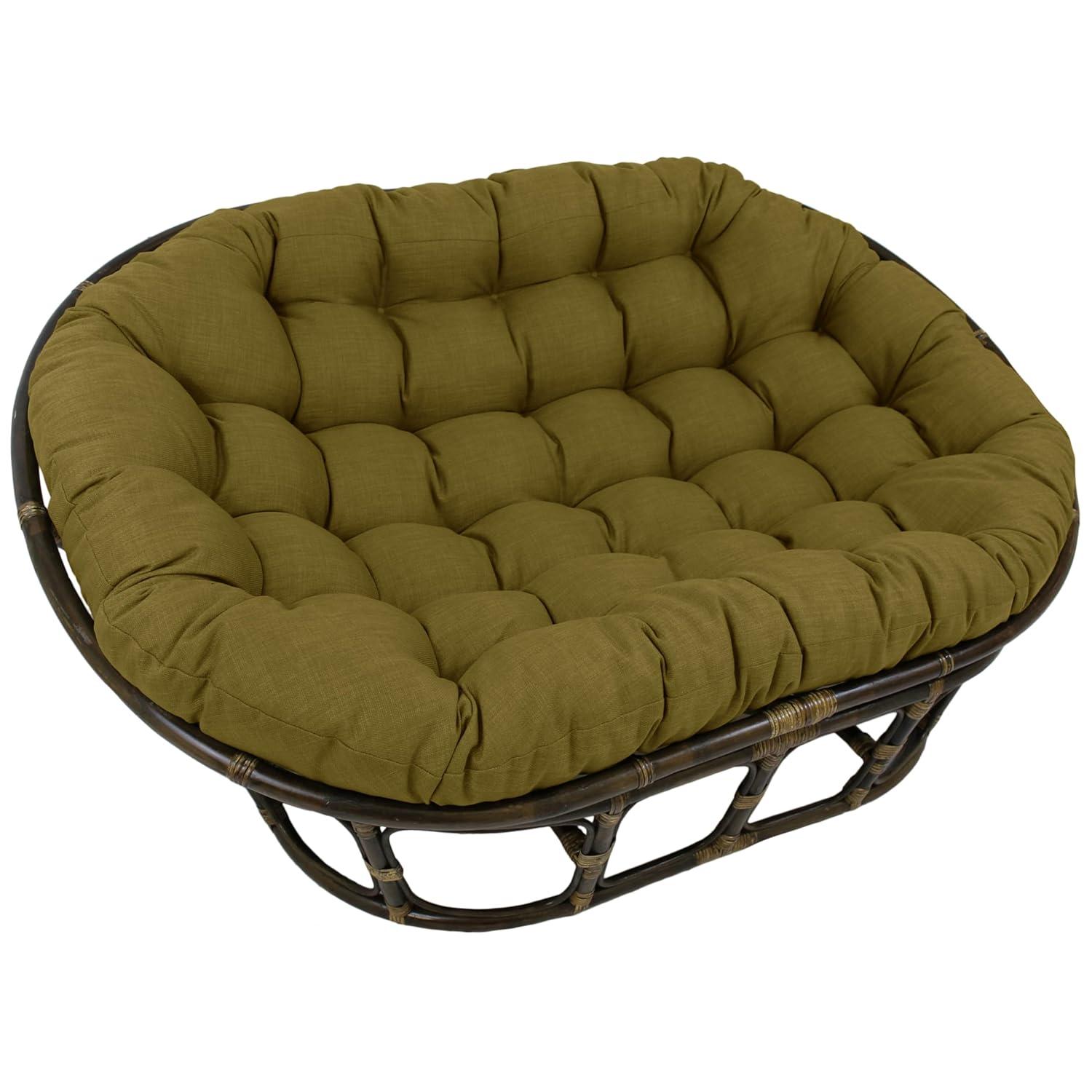 Blazing Needles 65-inch by 48-inch Solid Outdoor Spun Polyester Double Papasan Cushion