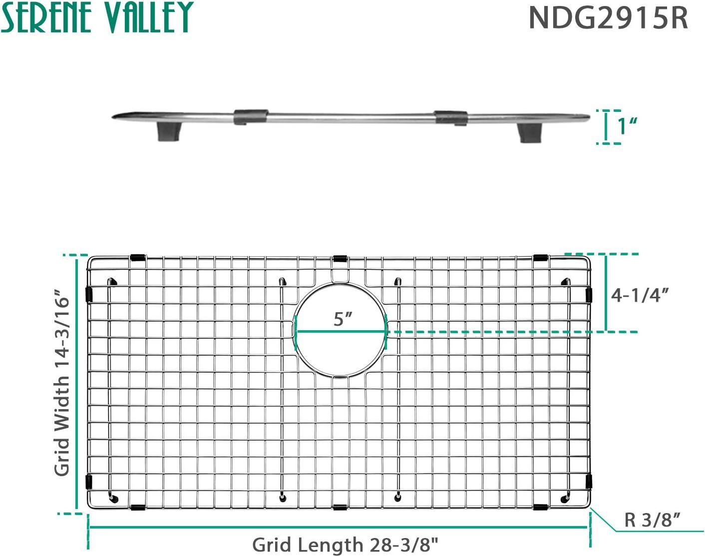 28.39" x 14.17" Stainless Steel Sink Grid with Rear Drain