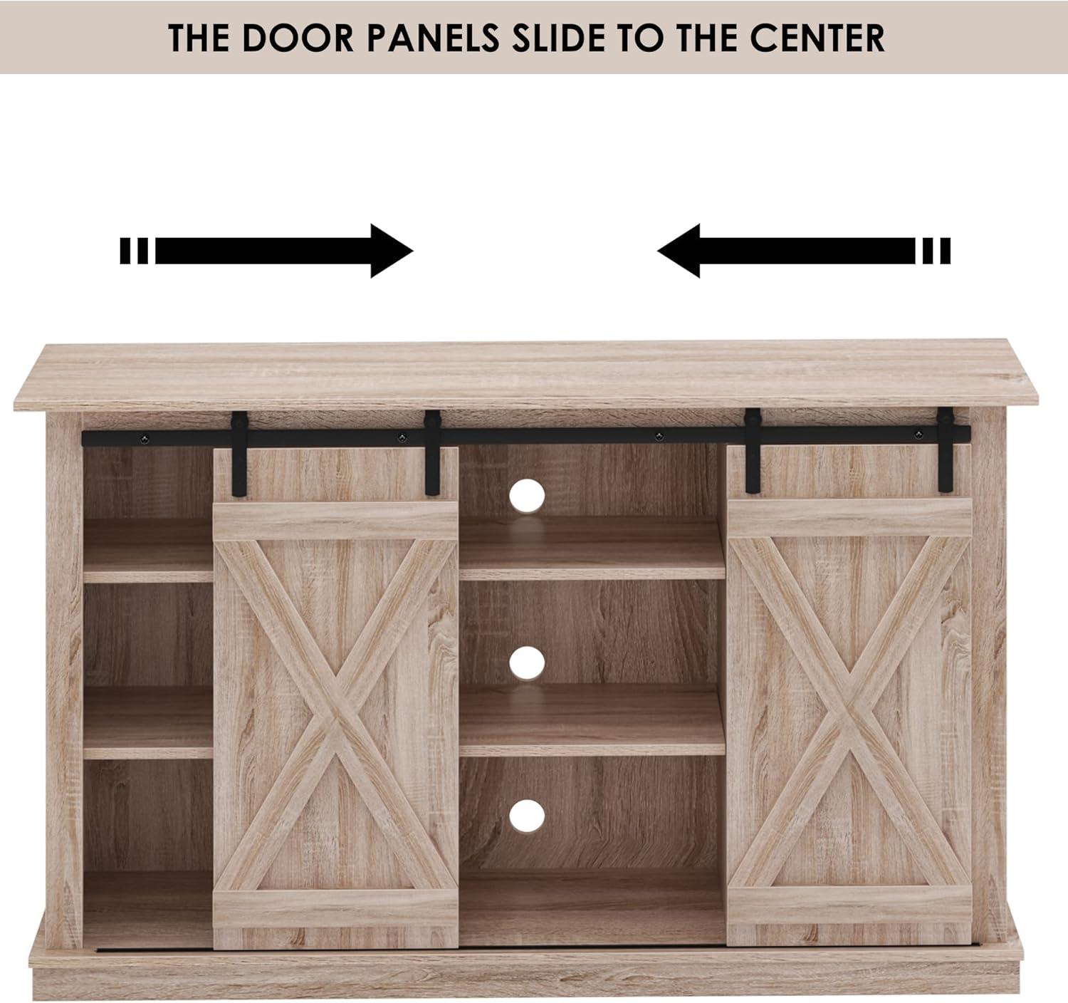 soges Sideboard Buffet Cabinet, Coffee Bar Cabinet with Sliding Barn Doors, Storage Cabinet with Adjustable Shelves for Living Room, Dining Room, Kitchen
