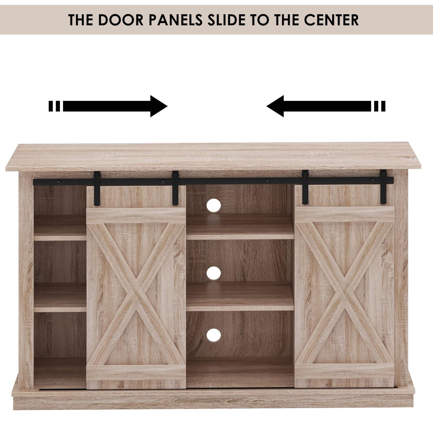 soges Sideboard Buffet Cabinet, Coffee Bar Cabinet with Sliding Barn Doors, Storage Cabinet with Adjustable Shelves for Living Room, Dining Room, Kitchen