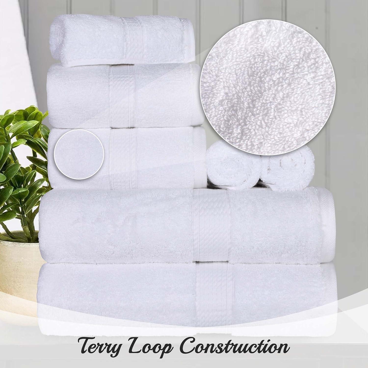 Superior Egyptian Cotton Heavyweight Bath Towel Set of 2, White