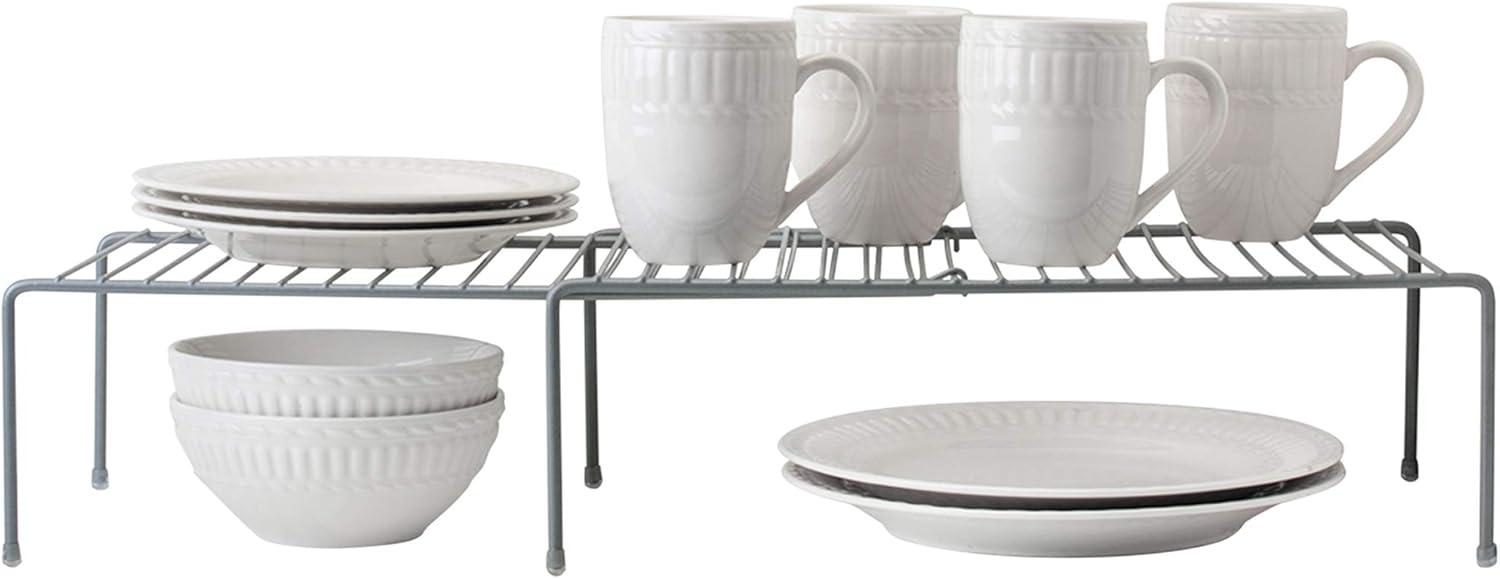 Gray Expandable Iron Kitchen Cabinet Organizer Shelf