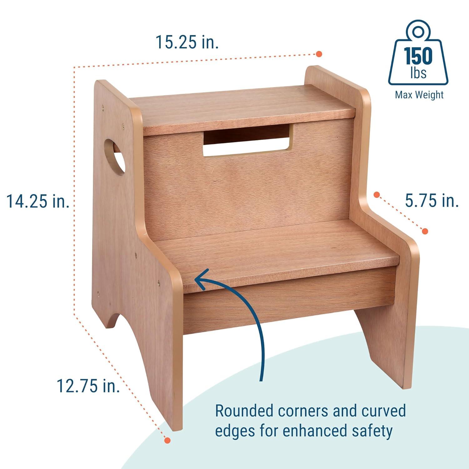 Classic Oak MDF 2-Step Stool