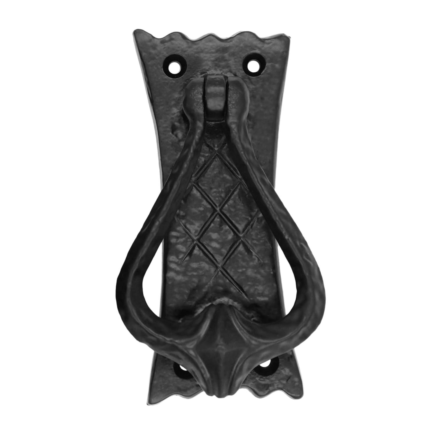 Mystic Colonial Hardware Bedroom Door Knocker Antique Black Ironmongery - True Solid CAST Iron - 4.7 inches