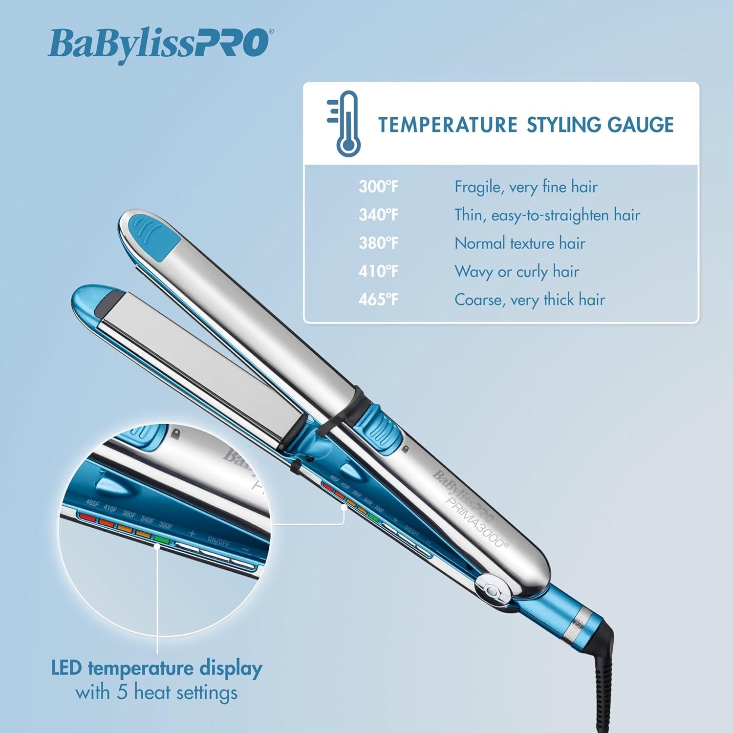 BaBylissPRO Nano Titanium 1.25" Blue Ceramic Flat Iron