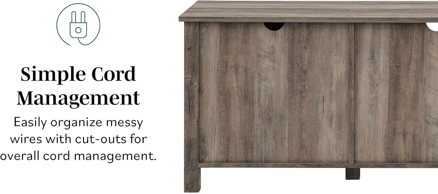 Modern Farmhouse 2-Door Glass Windowpane 70" TV Stand