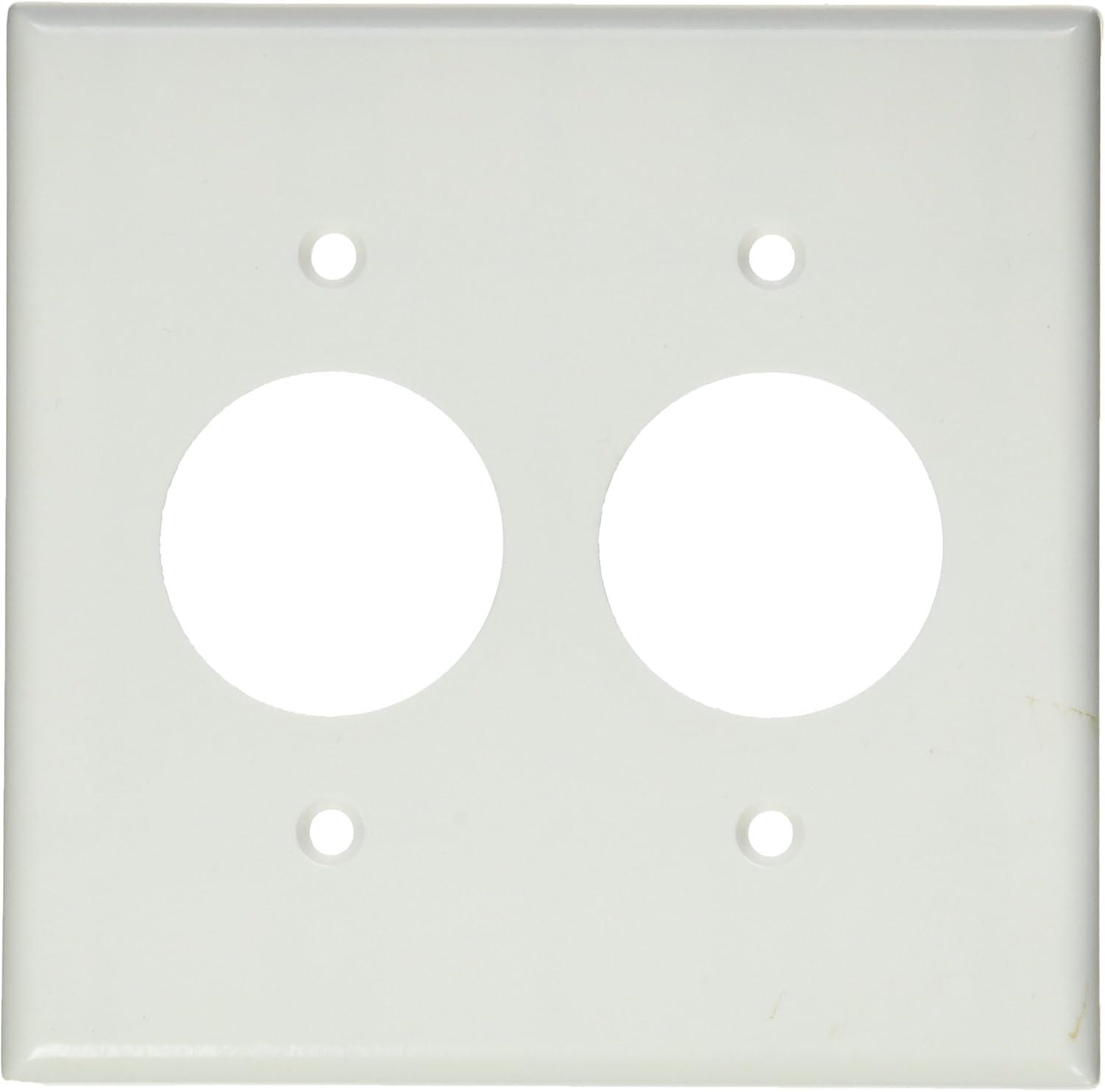 White Thermoset 2-Gang Single Receptacle Wall Plate