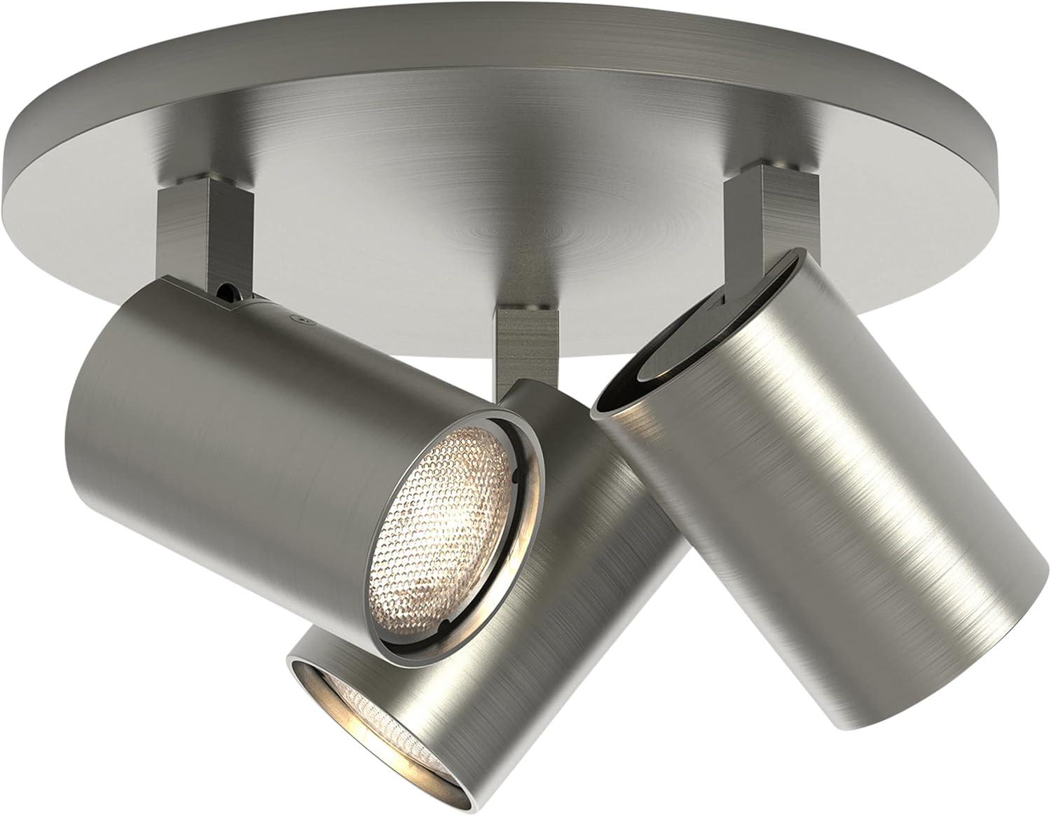 Contemporary Triple Spotlight Ceiling Mount in Matt Nickel