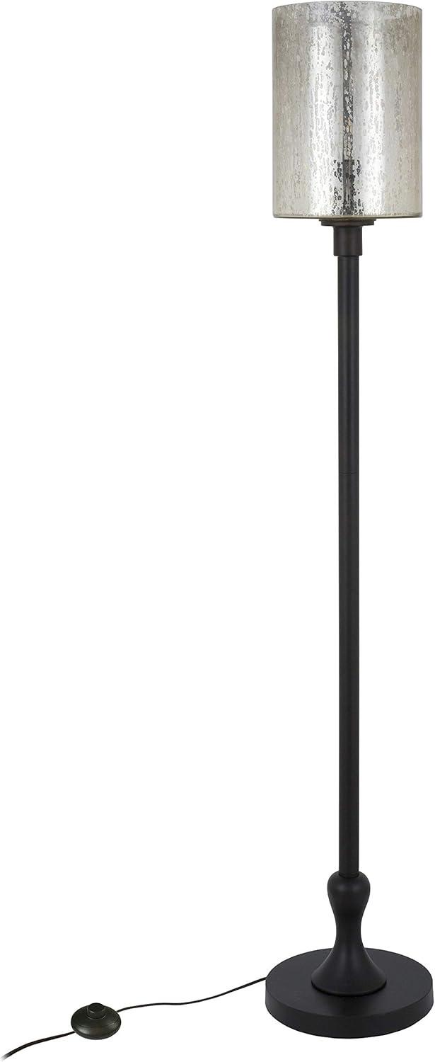 Numit 68" Blackened Bronze Floor Lamp with Mercury Glass Shade