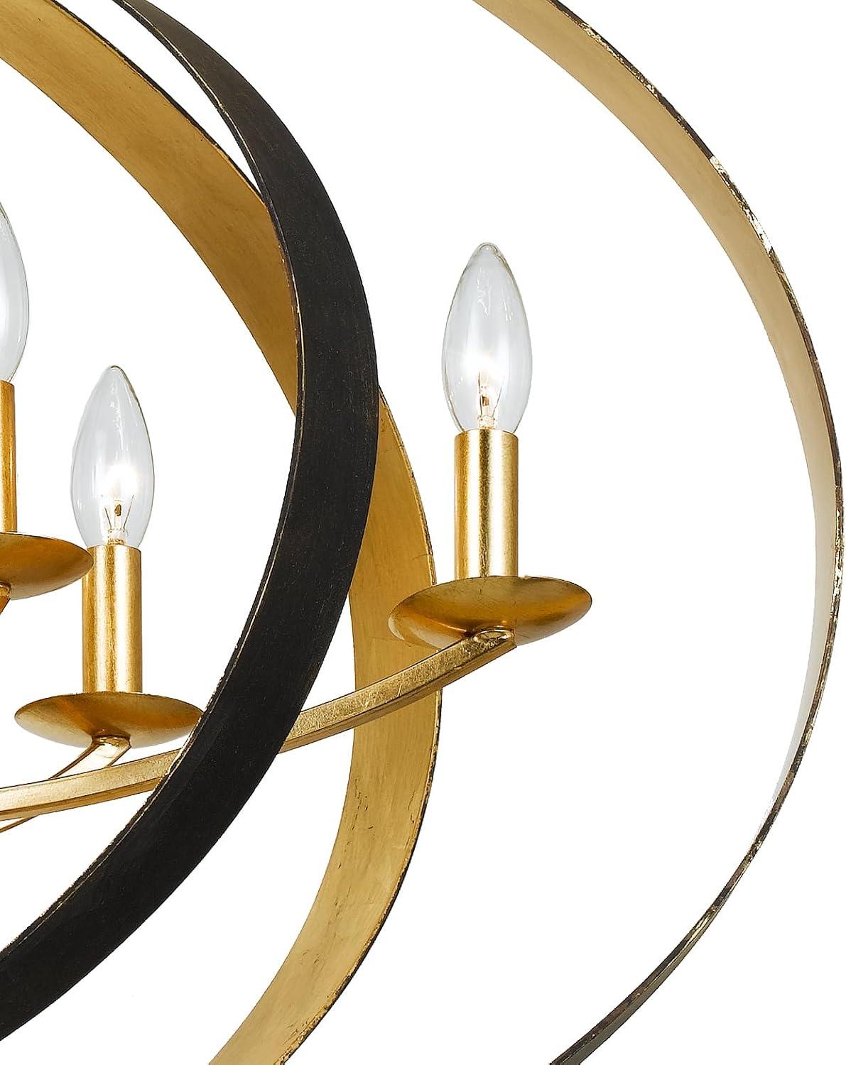 588-EB-GA-Crystorama Lighting-Luna - Eight Light Oval Chandelier-English Bronze/Antique Gold Finish    -Traditional Installation
